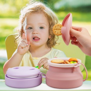 Christmas Spill Proof Tower Lid Children Travel Container Kids Toddler Drink Bottle Collapsible Baby Silicone Snack Cup