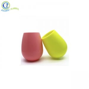 China OEM Custom Logo Folding Bulk Drinking Glass Coloured Silicone Wine Cup