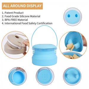 Christmas Spill Proof Tower Lid Children Travel Container Kids Toddler Drink Bottle Collapsible Baby Silicone Snack Cup