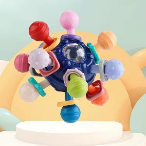 Infant puzzle Manhattan atomic ball baby molar stick soft glue boiled teether hand catch ball children’s toys