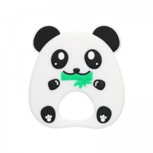 panda silicone baby teether bpa free with ring