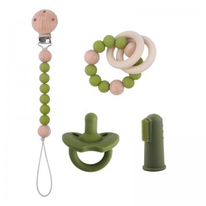 Baby silicone pacifier chain with pacifier clip baby molester stick bite happy gum to prevent chain drop