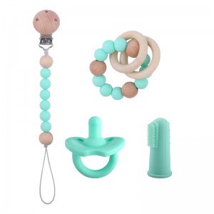 Baby silicone pacifier chain with pacifier clip baby molester stick bite happy gum to prevent chain drop