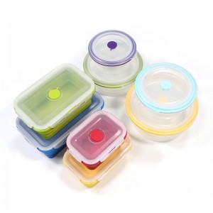 Folding lunch Box Folding silicone lunch box microwave bento box Portable plastic lunch box