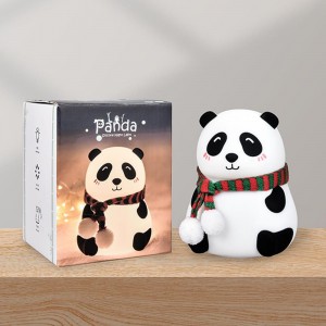 Cartoon Panda Silicone lamp USB Rechargeable colorful pat lamp LED Atmosphere Bedside lamp Feeding lamp gift