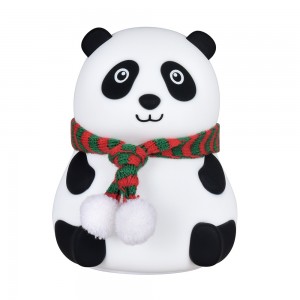 Cartoon Panda Silicone lamp USB Rechargeable colorful pat lamp LED Atmosphere Bedside lamp Feeding lamp gift