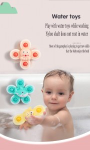 New Baby Spinning Suction Cup Rotating Fun Cartoon Puzzle Decompression Bath Toys