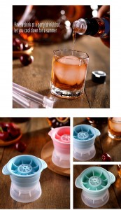 Silicone Round Ice Ball Mold Whiskey Round Ice Tray DIY Silicone Ice Ball