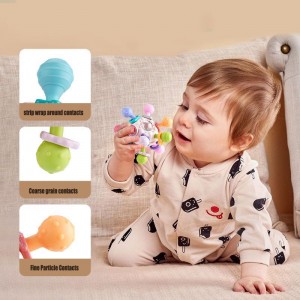 Infant puzzle Manhattan atomic ball baby molar stick soft glue boiled teether hand catch ball children’s toys