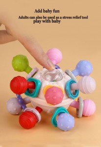 Infant puzzle Manhattan atomic ball baby molar stick soft glue boiled teether hand catch ball children’s toys