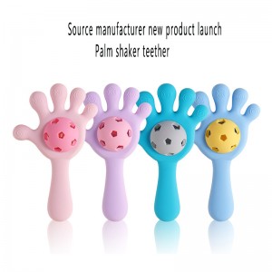 Amazon Explosive Baby Shaker Silicone Food Grade Palm Rattle Teething Baby Teething Toy